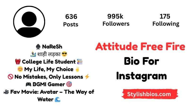 700+ Best Free Fire Instagram Bios (Stylish, Cool & Gamer Attitude Ideas 2025) Attitude Free Fire Bio For Instagram