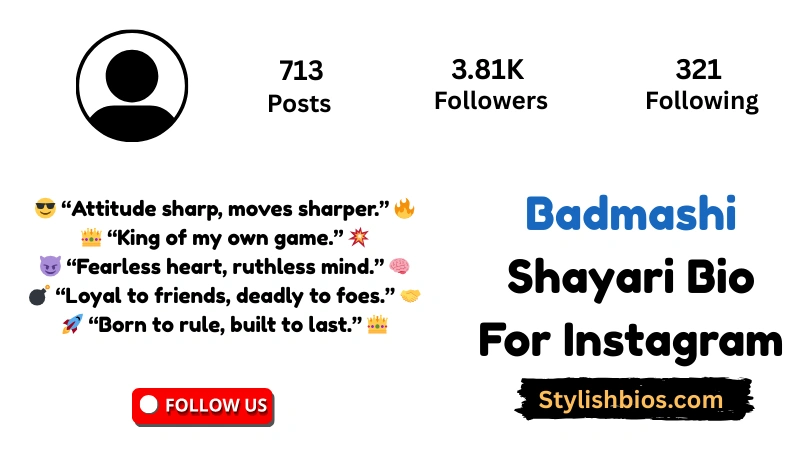 890+ Best Badmashi Bio for Instagram: Gangster, Stylish & Attitude (2025) Badmashi Shayari Bio For Instagram