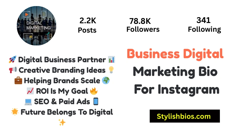 Business Digital Marketing Bio For Instagram
