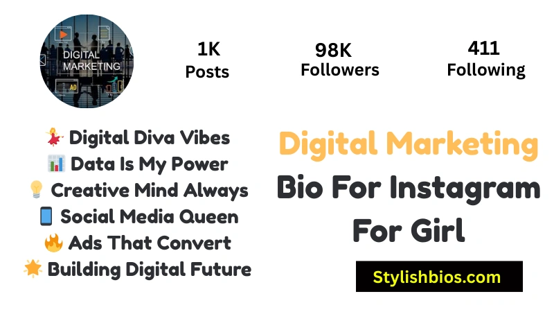Digital Marketing Bio For Instagram For Girl