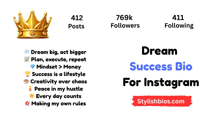 590+ Best Success Bio for Instagram Stylish, Motivational Bio (2025) Dream Success Bio For Instagram
