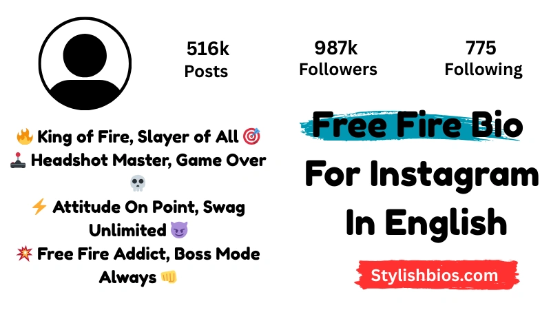 700+ Best Free Fire Instagram Bios (Stylish, Cool & Gamer Attitude Ideas 2025) Free Fire Bio For Instagram In English