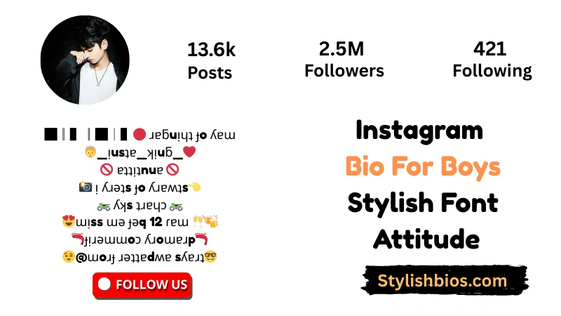 Top【1900+】Instagram Bio For Boys (2025): Cool, Attitude & Stylish Instagram Bio For Boys Stylish Font Attitude