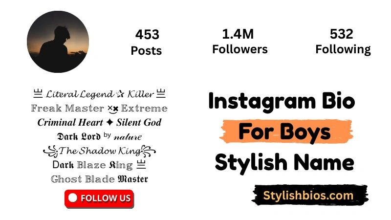 Top【1900+】Instagram Bio For Boys (2025): Cool, Attitude & Stylish Instagram Bio For Boys Stylish Name
