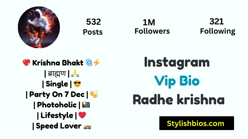 465+ Best Instagram VIP Bio Style for Boys and Girls (Copy & Paste 2025) Instagram Vip Bio Radhe krishna