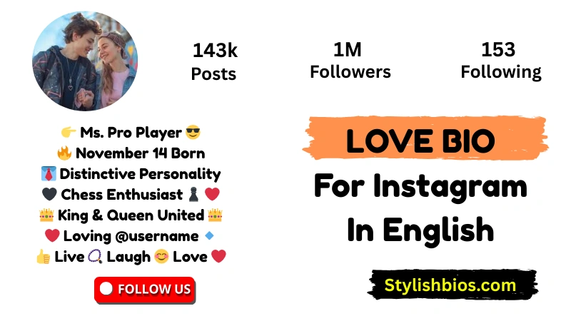 Love Bio For Instagram In English
