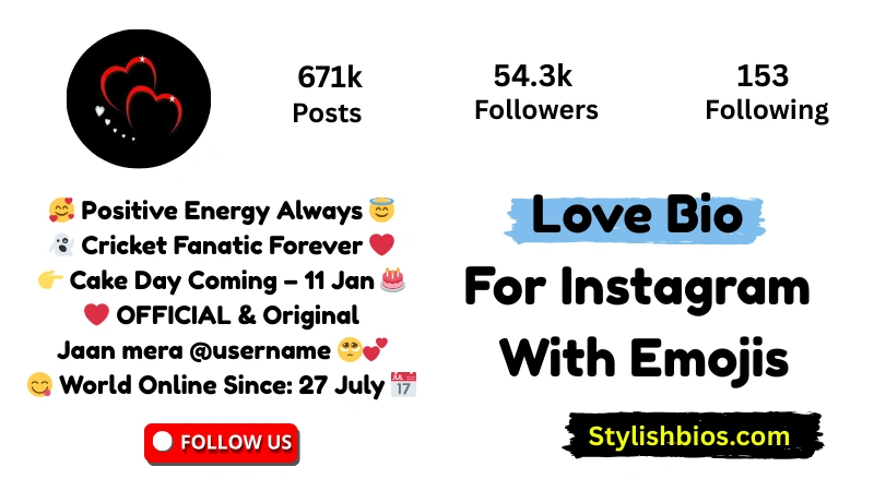 Love Bio For Instagram With Emojis