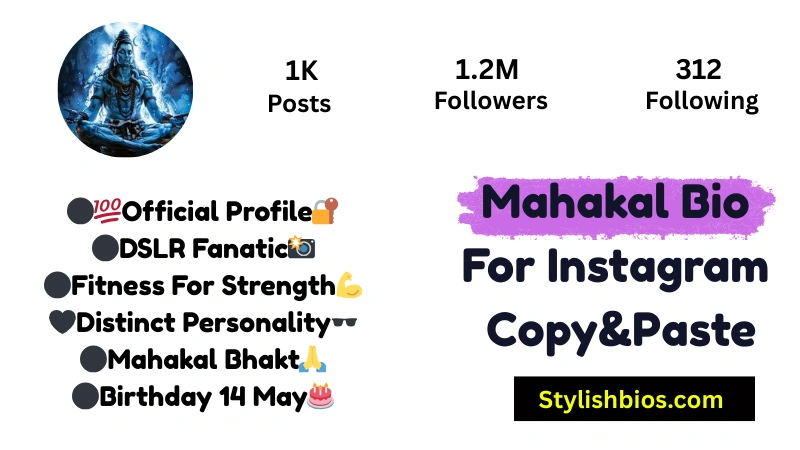 645+ Best Mahakal Bio for Instagram (2025) | Proud Mahadev Bhakt Bios Mahakal Bio For Instagram Copy and Paste