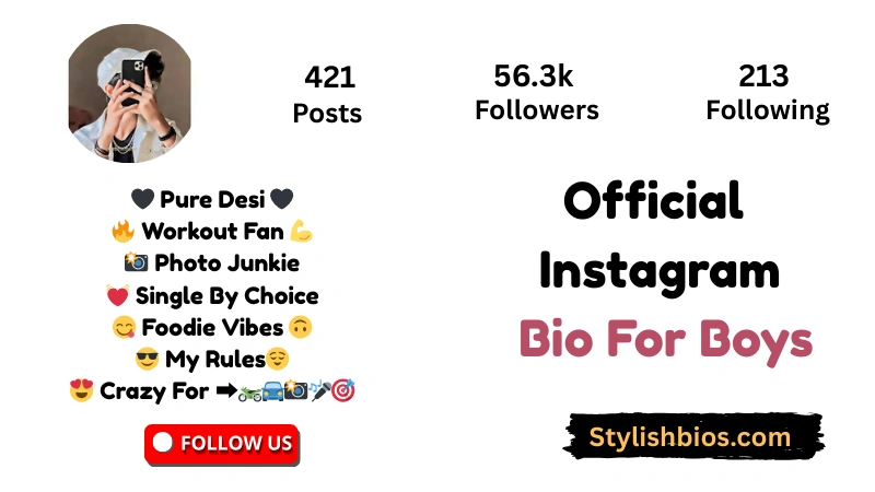 Top【1900+】Instagram Bio For Boys (2025): Cool, Attitude & Stylish Official Instagram Bio For Boys