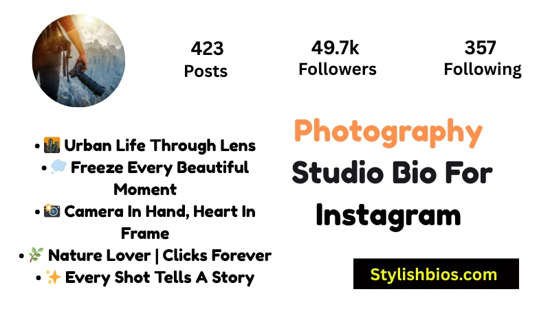 Photography Studio Bio For Instagram