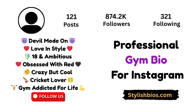 Professional Gym Bio For Instagram