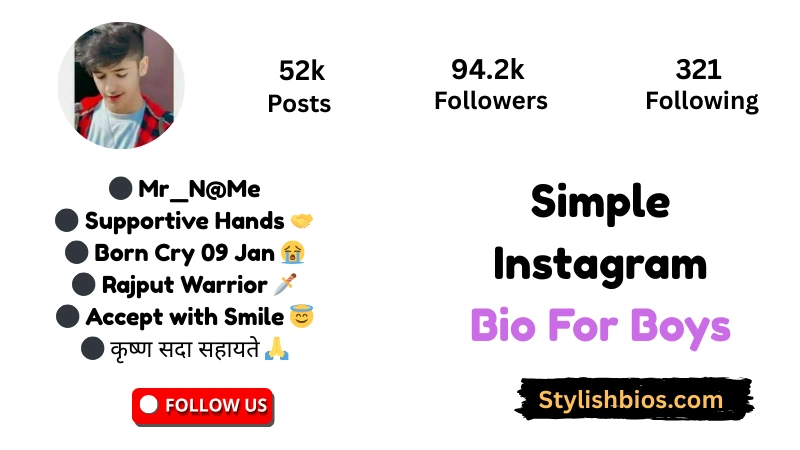 Top【1900+】Instagram Bio For Boys (2025): Cool, Attitude & Stylish Simple Instagram Bio For Boys