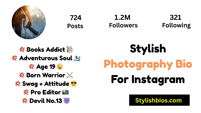 Stylish Photography Bio For Instagram