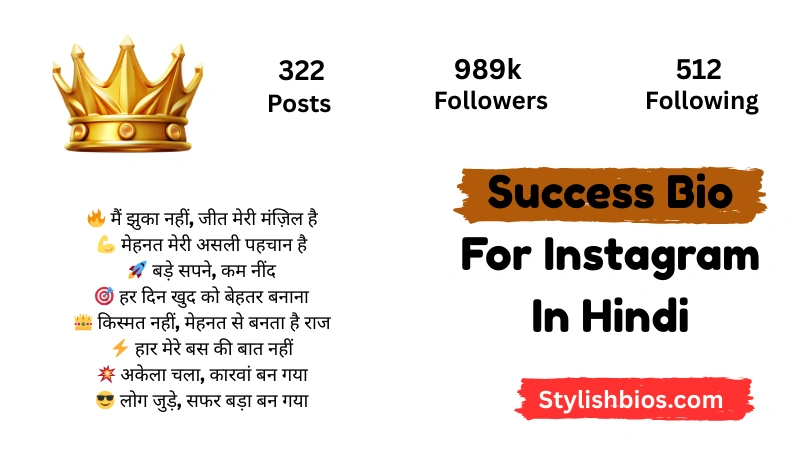 590+ Best Success Bio for Instagram Stylish, Motivational Bio (2025) Success Bio For Instagram In Hindi