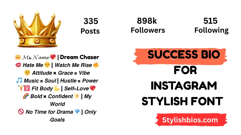 590+ Best Success Bio for Instagram Stylish, Motivational Bio (2025) Success Bio For Instagram Stylish Font
