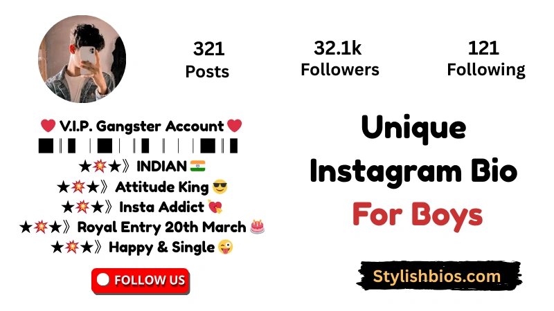 Top【1900+】Instagram Bio For Boys (2025): Cool, Attitude & Stylish Unique Instagram Bio For Boys
