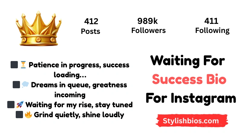 590+ Best Success Bio for Instagram Stylish, Motivational Bio (2025) Waiting For Success Bio For Instagram