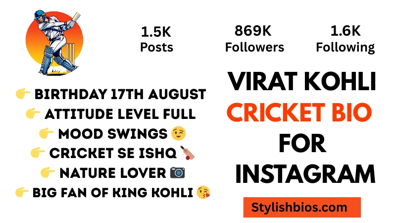 650+ Best Cricket Bio For Instagram – Stylish Cricket Lover Bios (Copy & Paste) cricket bio for instagram virat kohli