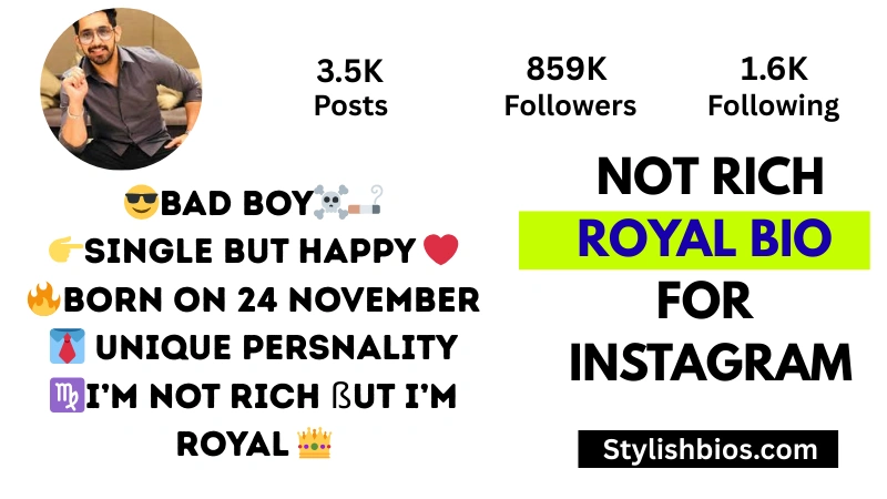 350+ Best Royal Bio for Instagram | King, Queen, VIP & Attitude (2025) i am not rich but am royal royal bio for Instagram