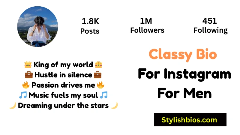 Classy Bio For Instagram For Men