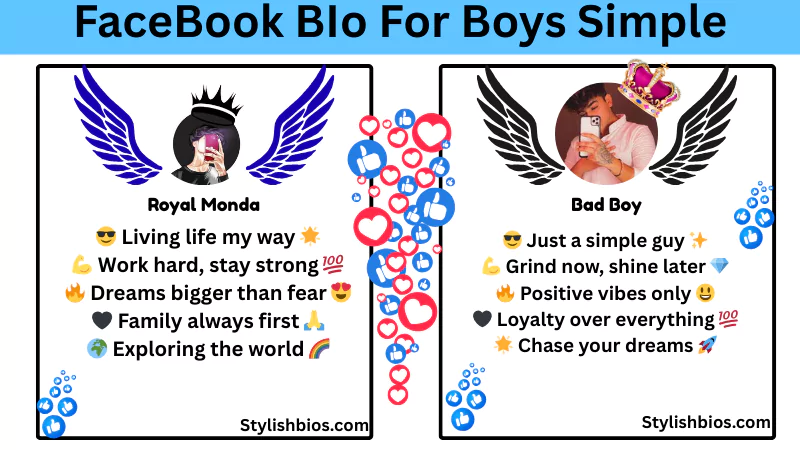 facebook bio for boys simple