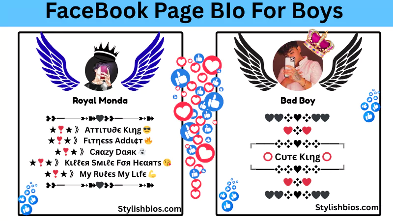 facebook page bio for boys