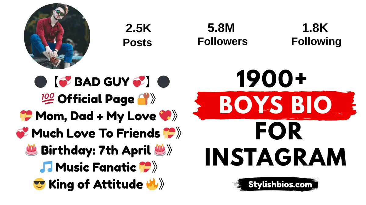 stylish instagram bio for boys
