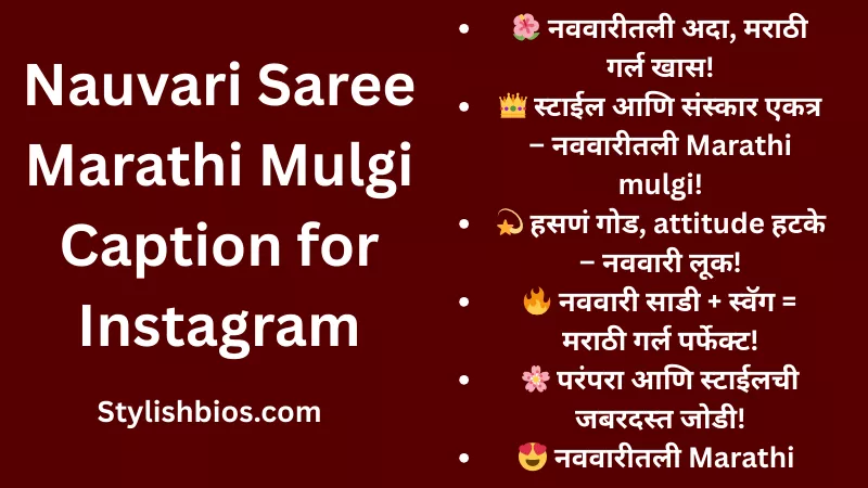 nauvari saree marathi mulgi caption for instagram